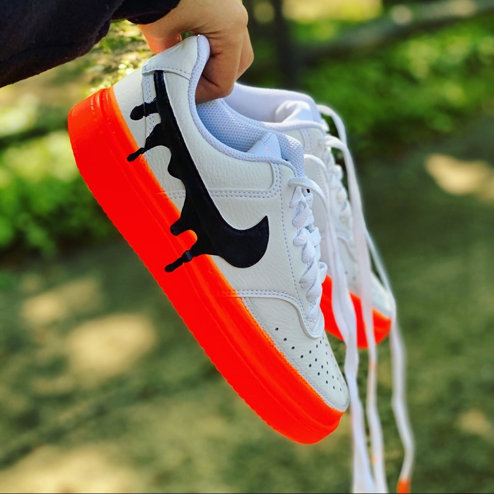 Nike Court Vision Low Custom Sneakers Shoes drip